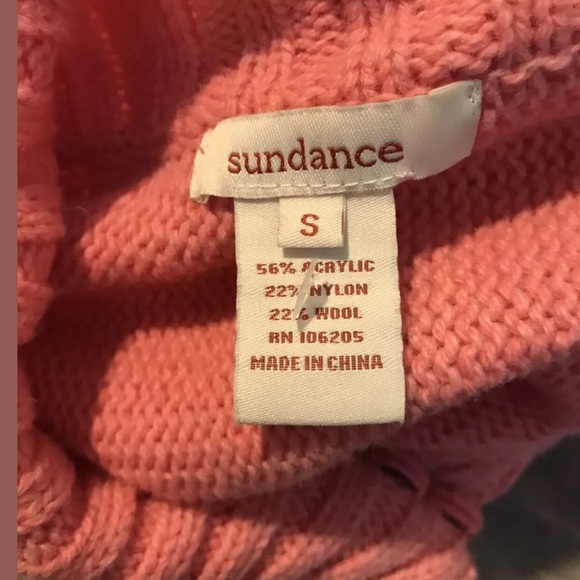 SUNDANCE Catalog Cardigan Sweater Pink Snap Wool - Picture 7 of 8